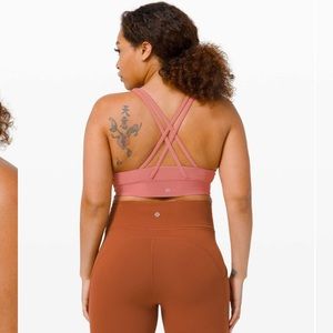 Lululemon Energy Bra High Neck Long Line *Tough Brier Rose